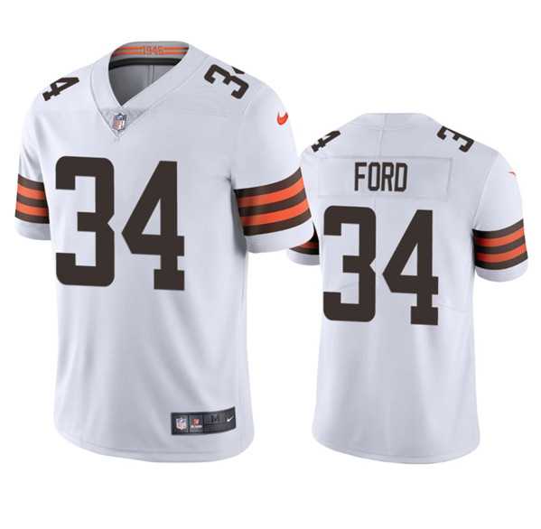 Men & Women & Youth Cleveland Browns #34 Jerome Ford White Vapor Limited Jersey->dallas cowboys->NFL Jersey